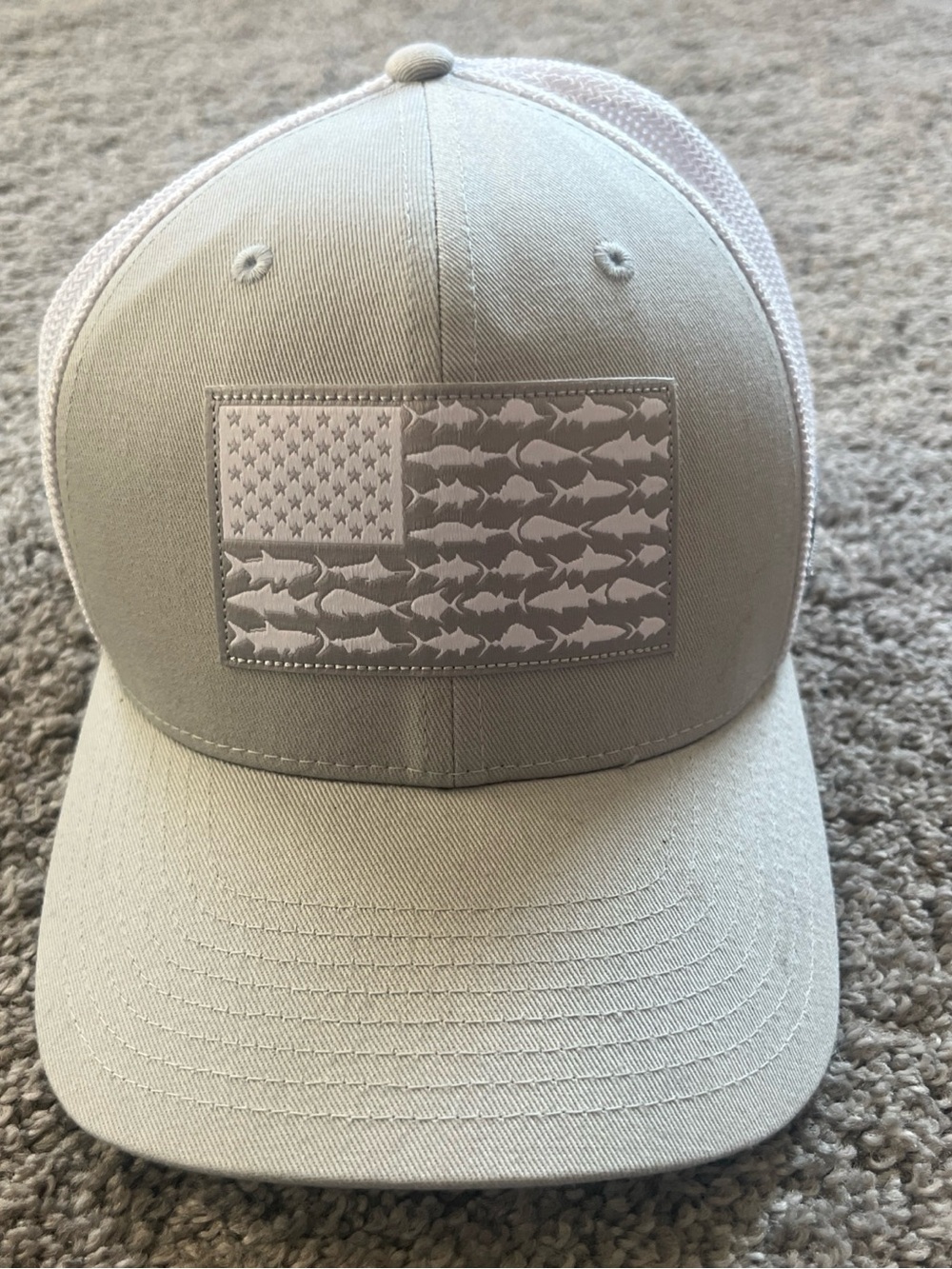 Columbia White Mesh Flexfit Hat